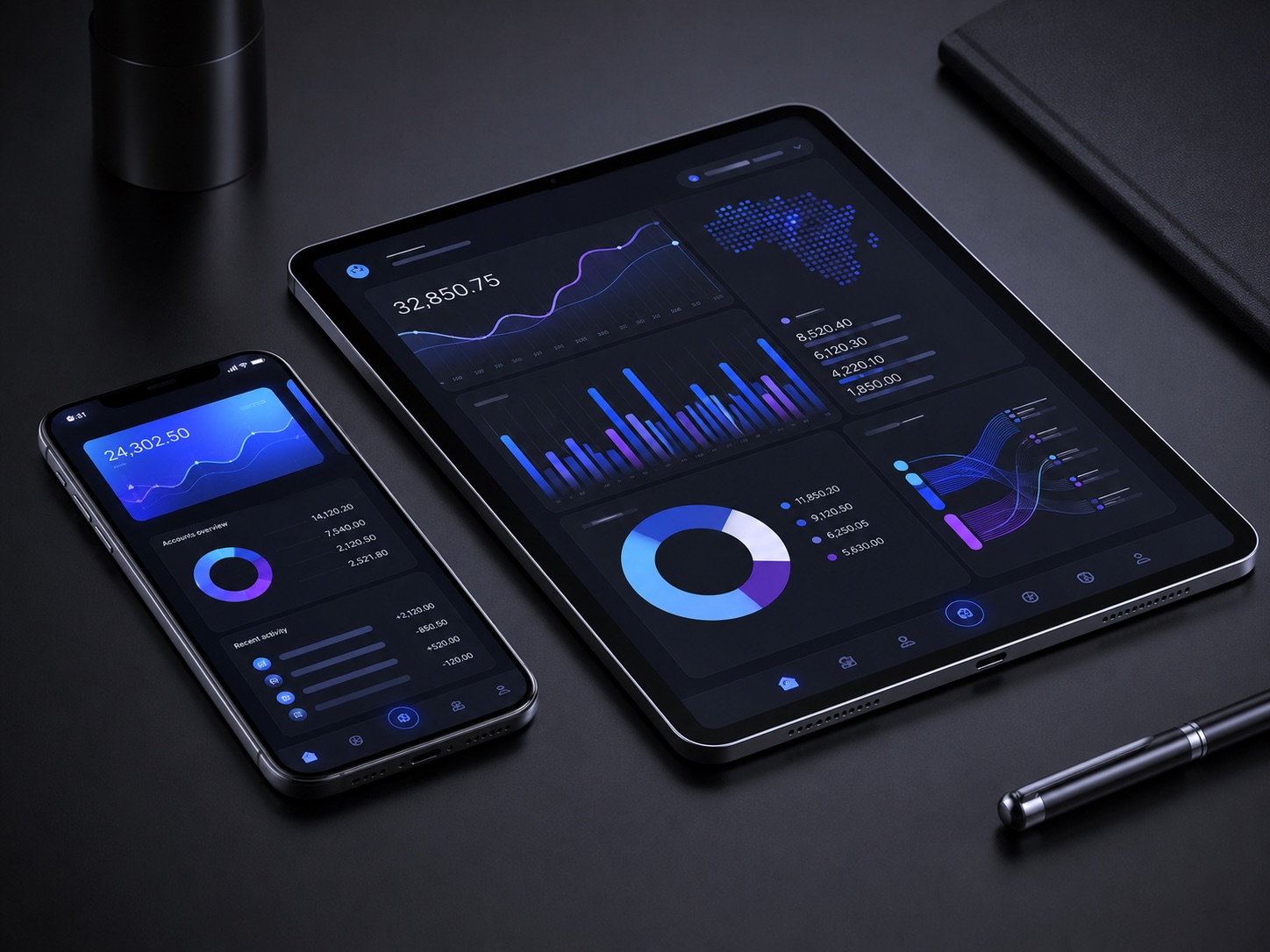 Fintech product interface on a mobile phone
