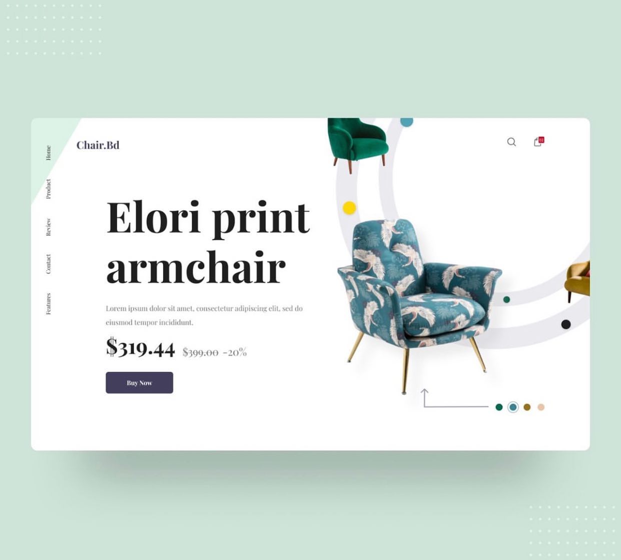 Furniture ecommerce webpage concept