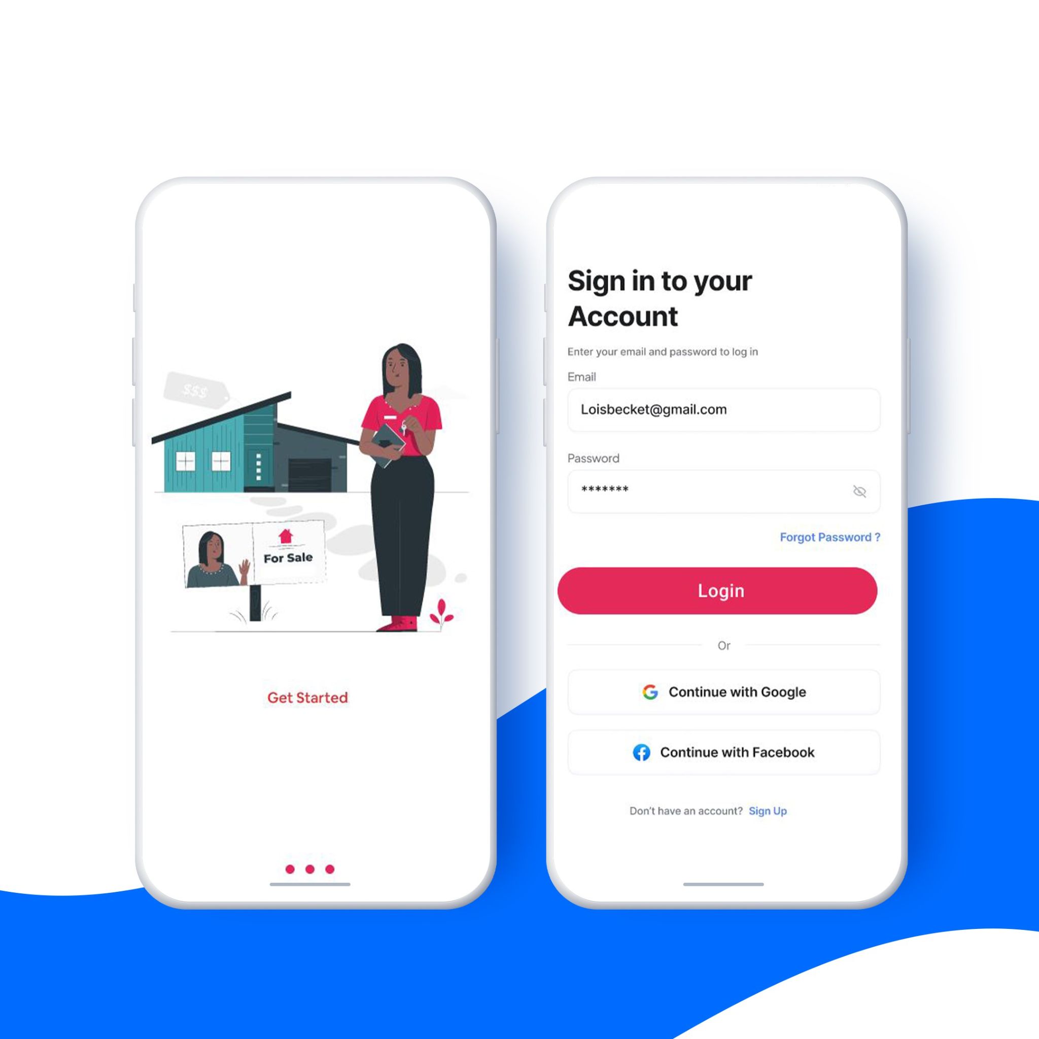 Property mobile app screens